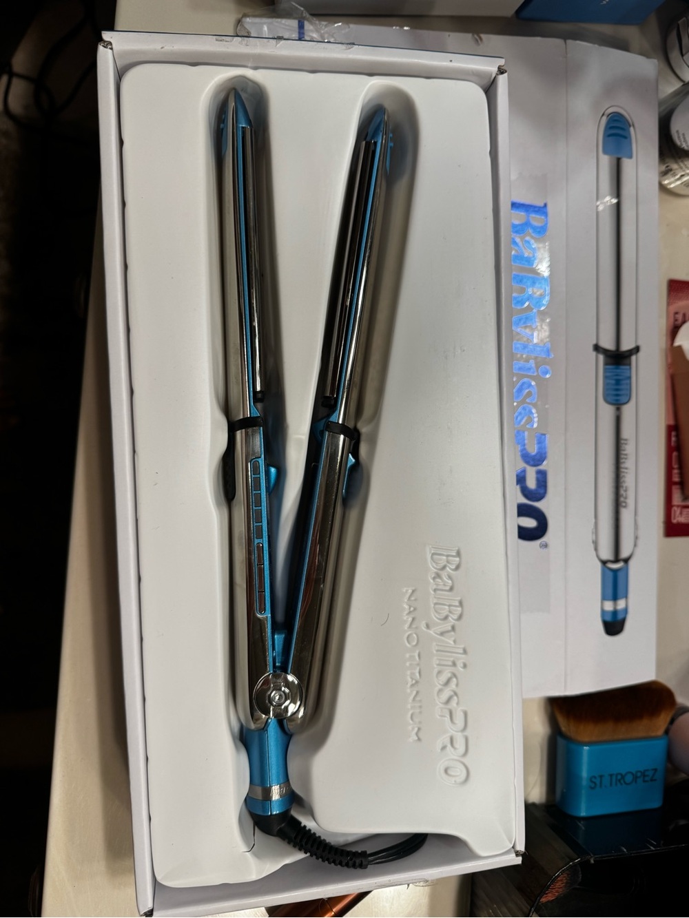BaBylissPRO Chrome Curling Iron - Silver with Blue Accent